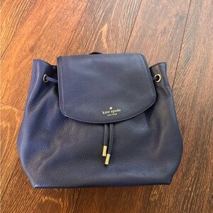 Kate Spade Blue Backpack with Gold Hardware